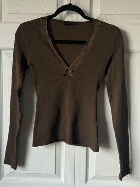 Zara lace v neck top